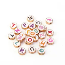 

20pcs Copper Alphabet Letter Double Face Enamel Charms Gold color pendants jewelry making Handmade craft ccessories Wholesale