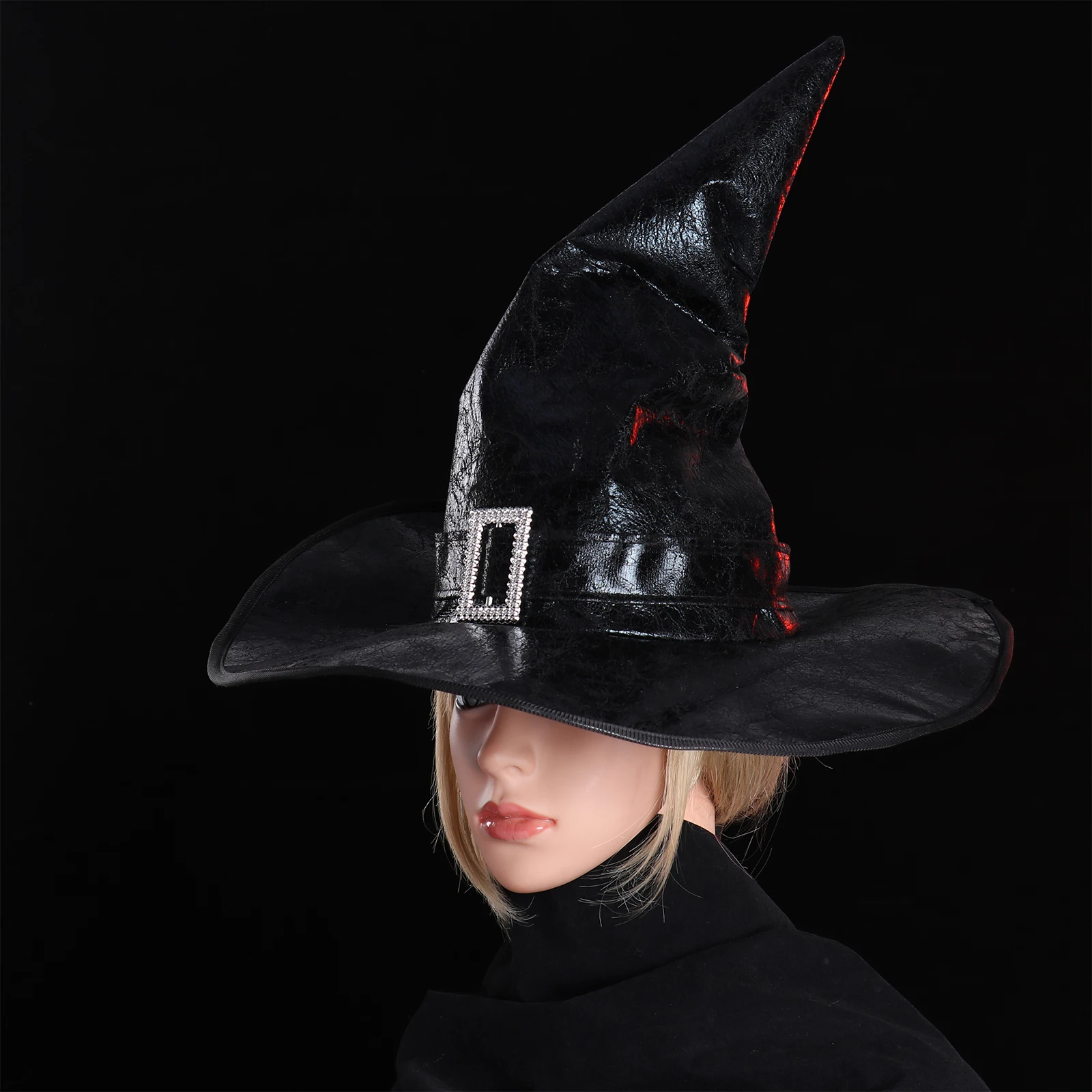 Adulte Femmes Noir 43cm Sorcière Chapeau Halloween Accessoire