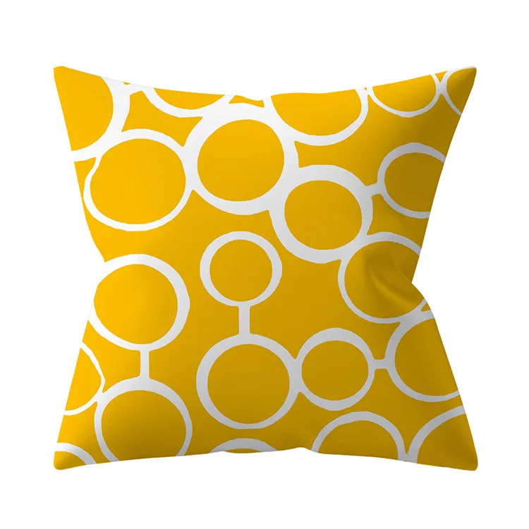 Brand New Nordic Geometry Yellow Cushion Cases Modern Fashion Abstract Art Pillows Case Sofa Car Couch Decorative Throw Pillows 