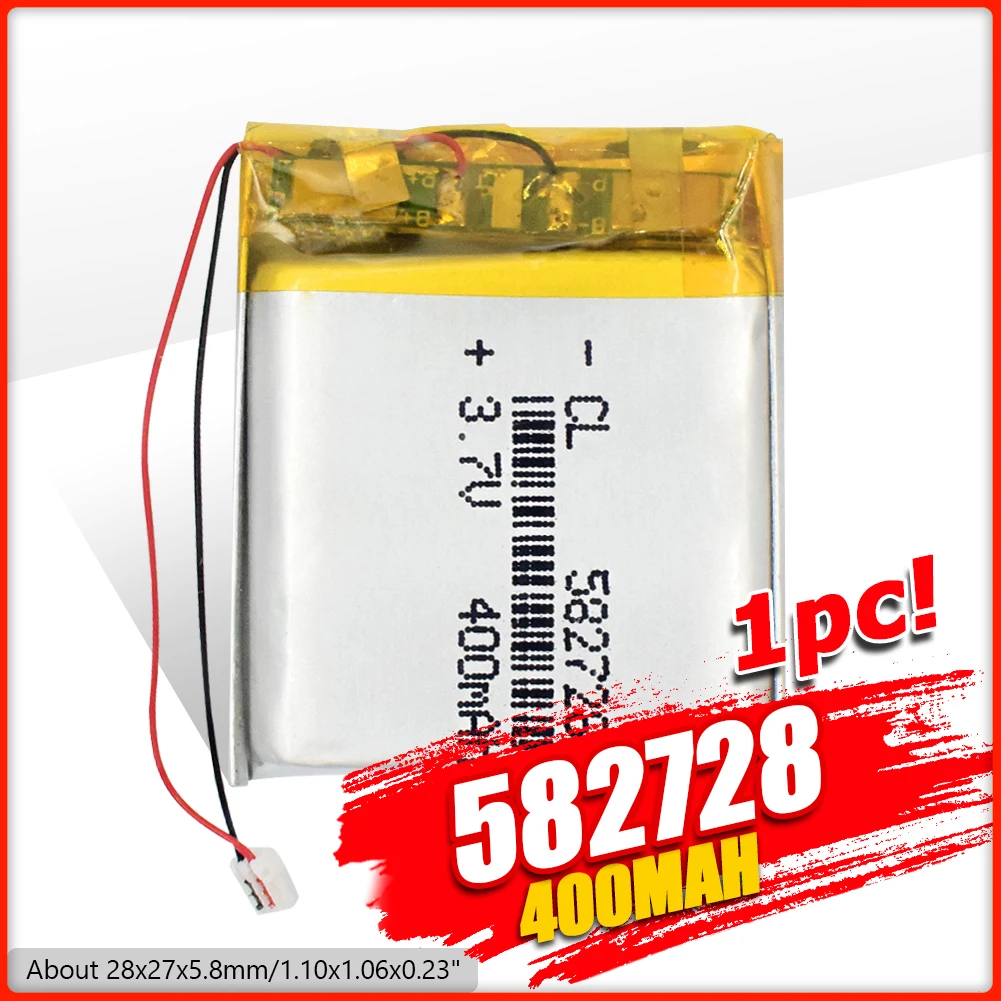 1/2/4 шт. мини 582728 литий ионный аккумулятор Батарея 3 7 v 400 мА ч для gps MP3 MID