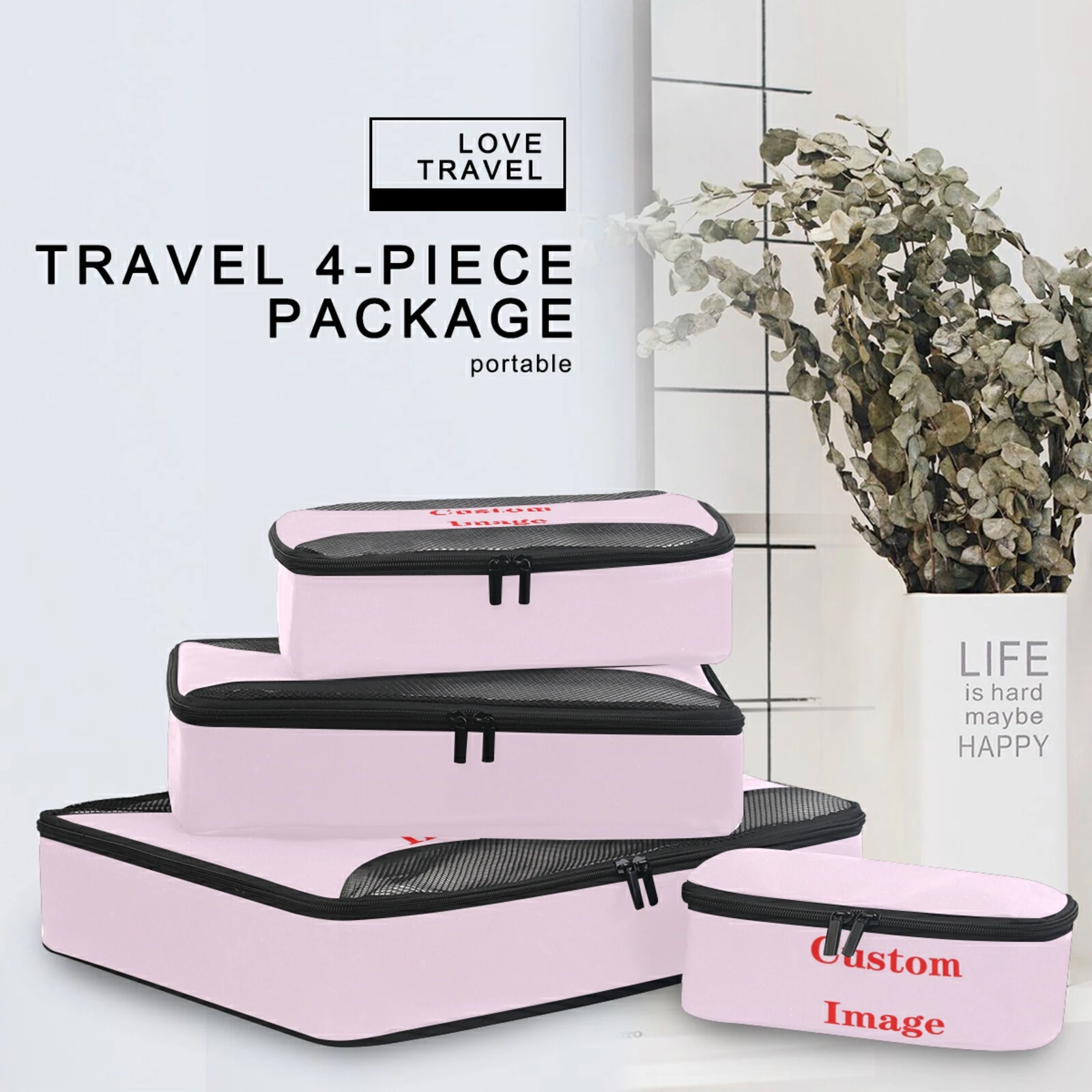 Travel Organizer Storage Bags 4 pcs Set Suitcase Packing Set Storage Cases pattern Portable Luggage Organizer Tidy Pouch