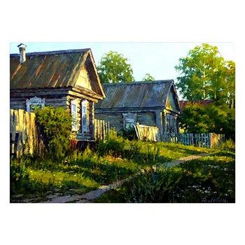 

DIY Diamond Embroidery Cross Stitch Houses Diamond Painting Cross Stitch Full Round Diamond Decoration Gift