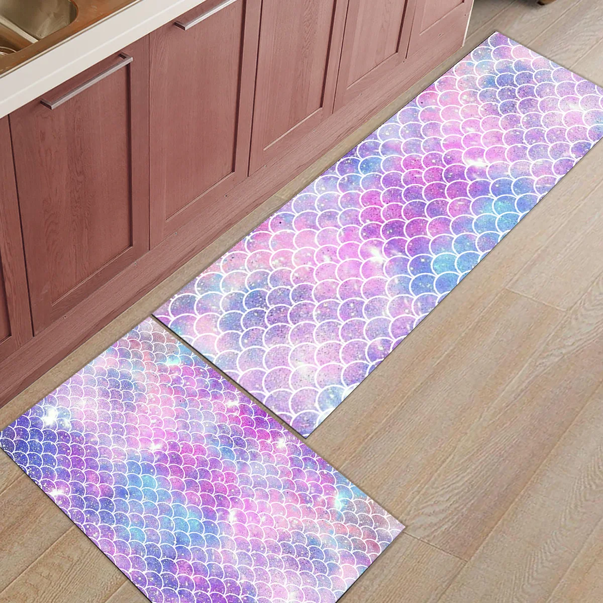 2 шт. Коврики для кухни красивые Русалочки весы красочные коврики для входного пути ванная комната Гостиная дверные коврики домашний декор