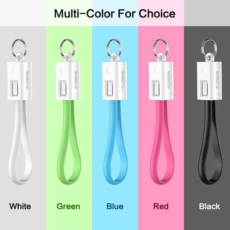  FLOVEME Keychain Ladegerät Lade Kabel Micro USB Typ C Für iphone 11 Pro Max 15CM Tragbare USB Telef