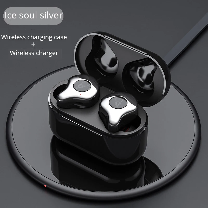 Sabbat E12, Bluetooth 5,0, настоящие беспроводные наушники для бега, наушники с громкой связью, 3D стерео звук, наушники, зарядная коробка для телефона X12 - Цвет: Ice-soul silver
