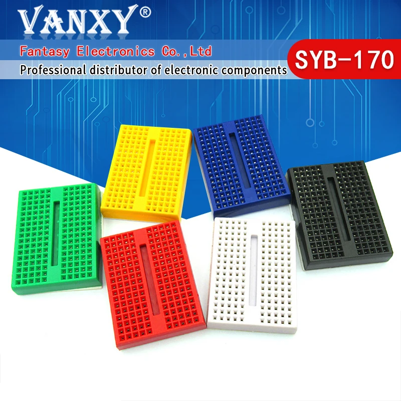 2PCS SYB-170 SYB170 Mini Solderless Prototype Breadboard 170 Tie-points  Test Board. 