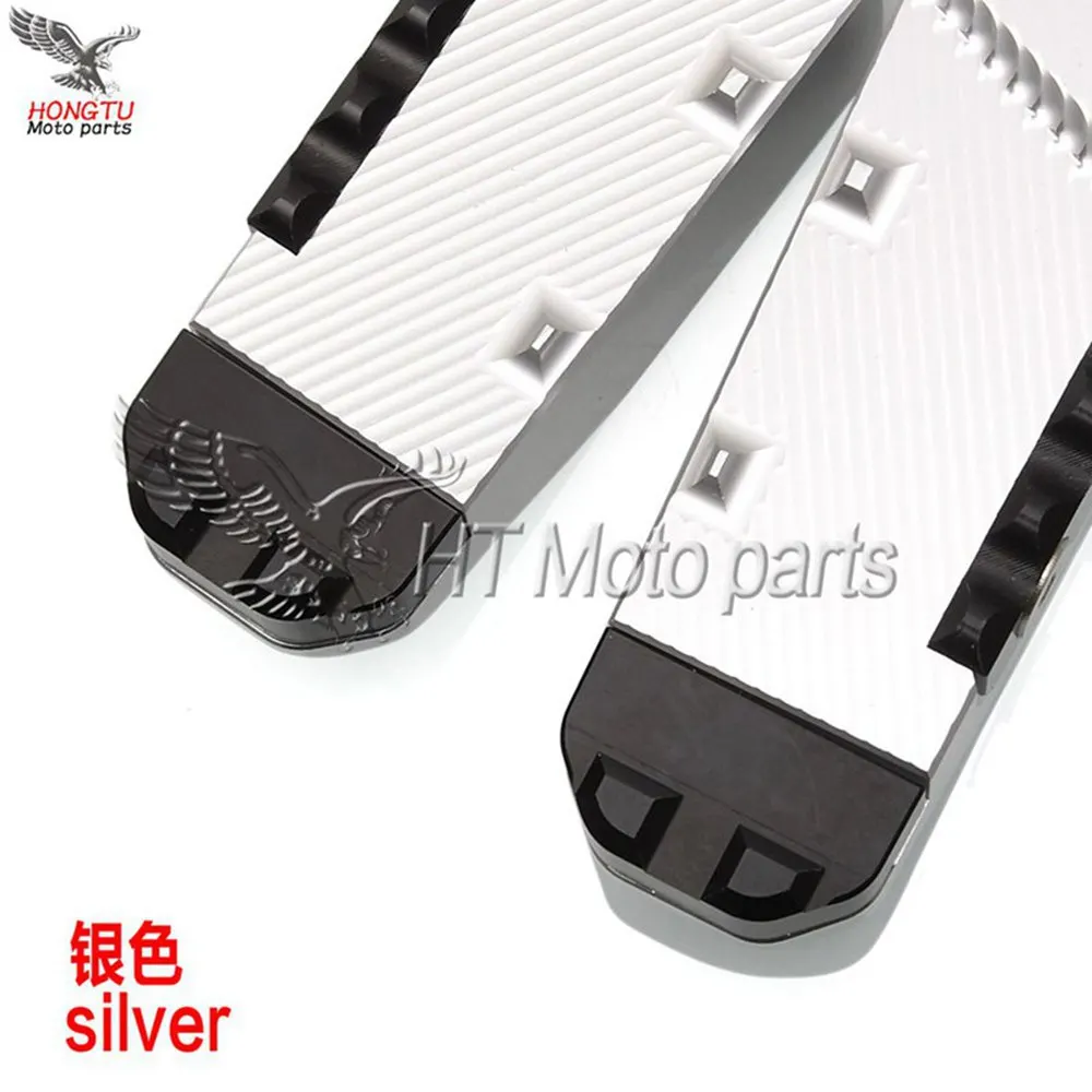 CNC 3D задняя подножка подножки педали для Kawasaki NINJA 650 ER-6F ER-6N ZX-6R 636 ZX-10R ZX-12R Z650 Z750 Z800 Z900 Z1000 - Цвет: Серебристый