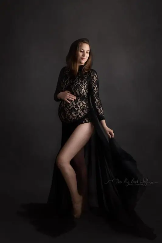 Fancy Lace Maternity Dresses For Photo Shoot Sexy Split Side Pregnancy Dress Maxi Gown Long Pregnant Women Photography Prop 2020 (7)