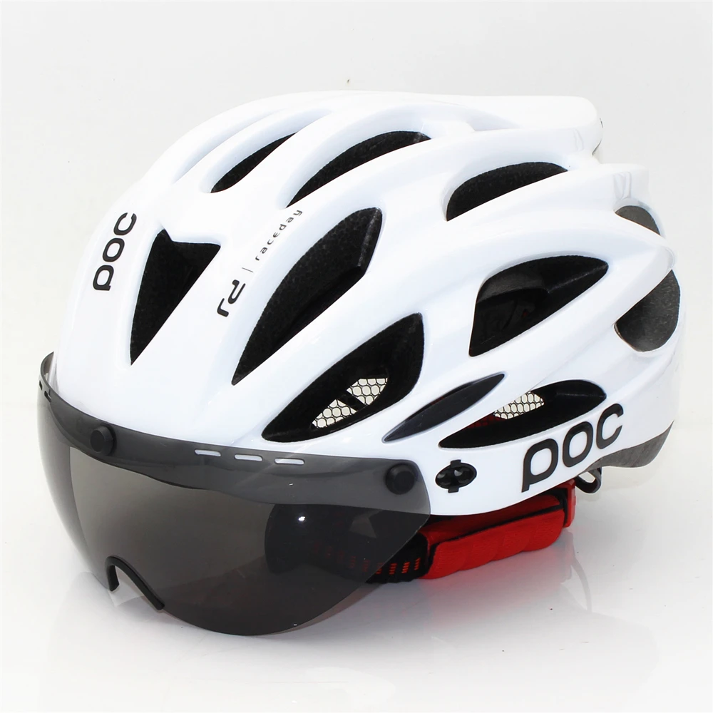 Raceday Road Riding Bicycle Men Women Bike Helmet Back Light Mountain Road Ciclismo Cycling Helmets Safety Cap lens