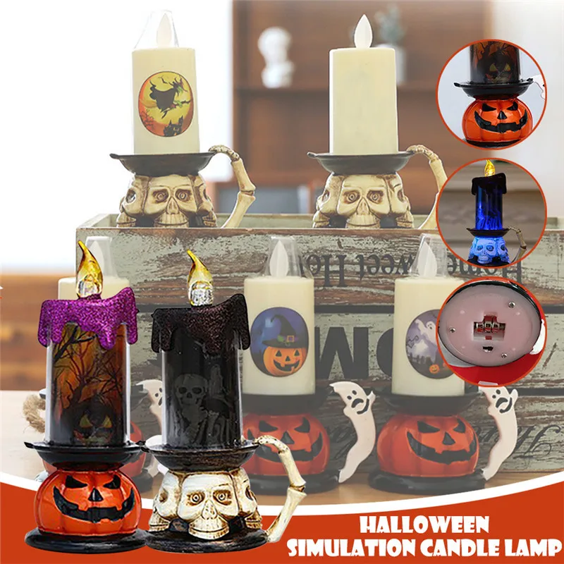 Halloween Pumpkin Lamp KTV Decoration Props LED Electronic Lighting Candle Light Skull Night Festive Party | Освещение