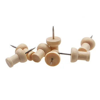 

80pcs H-Shape Wood Decorative Push Pins, Wood Head and Steel Needle Point Thumb Tacks for Photos, Maps and Cork Boards