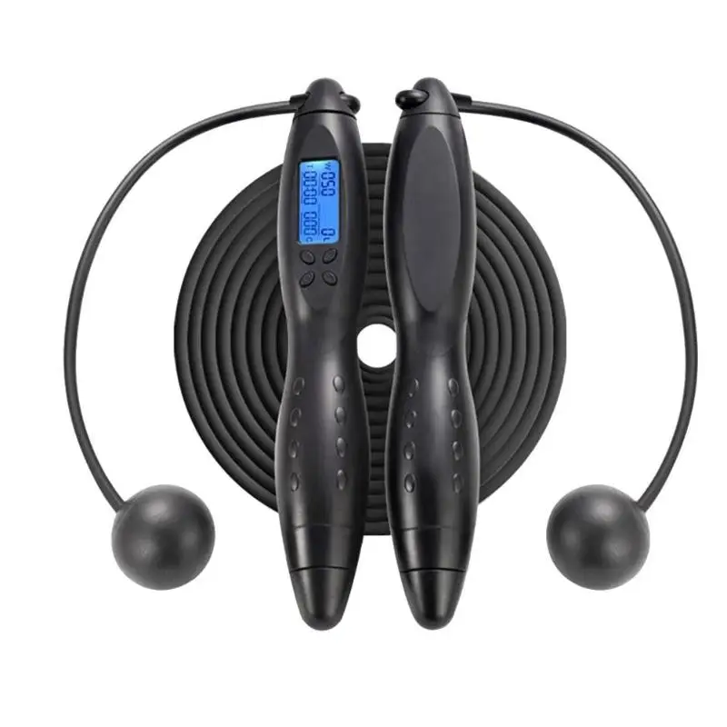 Hot Sale Jump Ropes Delicate Design Smart Digital Speed Jumping Rope Counter Calorie Fitness Sports Skipping Rope - Цвет: Black