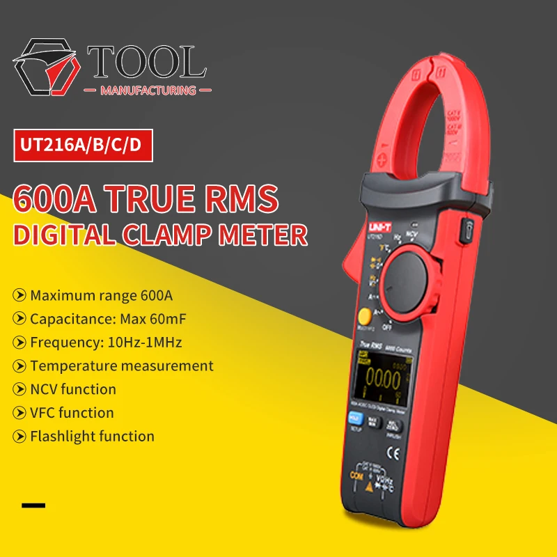Мультиметр зажим UNI T UT216C 600 А True RMS Автоматический диапазон Частотный конденсатор