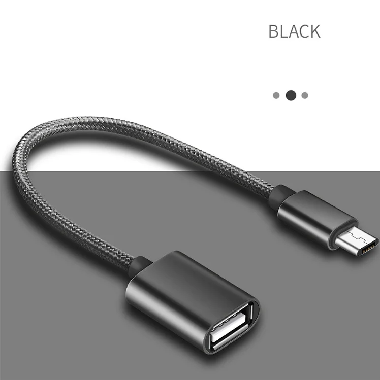 Металлический корпус Micro USB OTG кабель адаптер для Xiaomi Redmi Note5 Micro USB разъем для huawei планшета Android USB 2,0 OTG адаптер - Цвет: OTG-M-Black