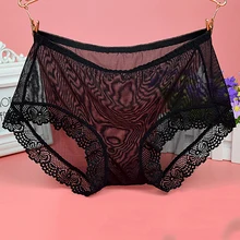 

Hot Sale Women Sexy Panties Lace Thongs Ultra-thin Mesh Transparent Sexy Bragas Mujer Women's Soft Briefs Panty Underwear
