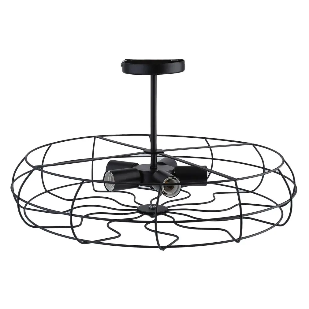

Industrial Vintage Metal Fan Shape Ceiling Light Unique Living Ceiling Chandelier Suitable For Indoor Lighting