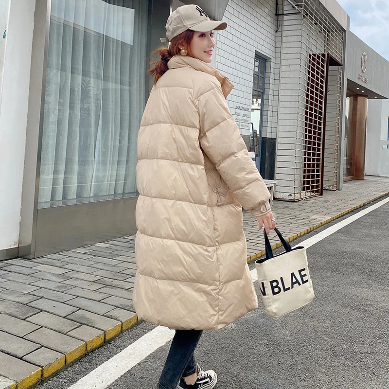 Fitaylor Winter Stand Collar Long Down Jacket