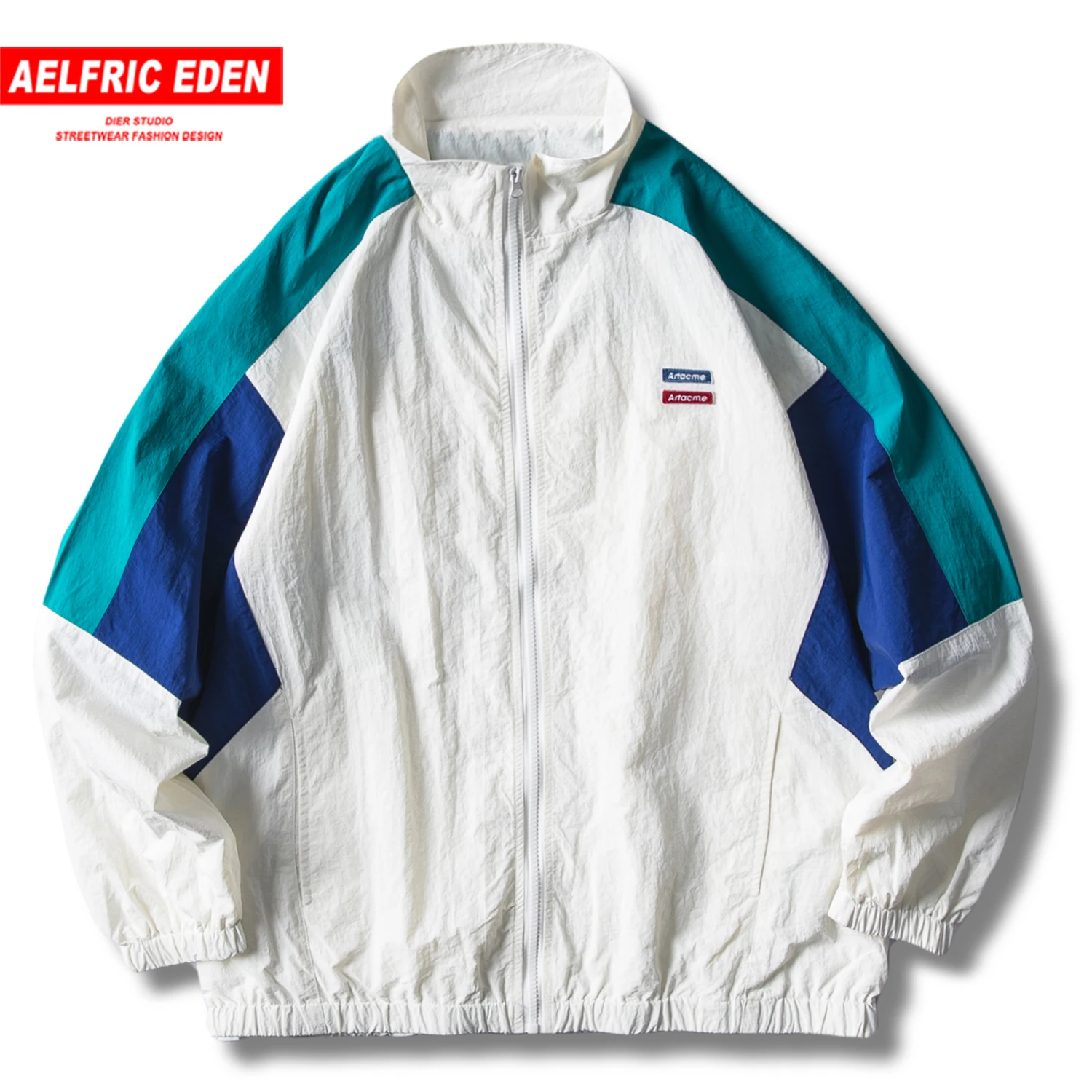 

Aelfric Eden Color Clock Men Stand Jackets Autumn Winter Harajuku Fashion Casual Streetwear Hip Hop Pockets Male Oversized Coats