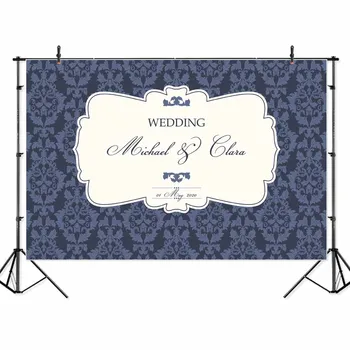 

Spring Damask Wall Wedding Banner Ceremony Photo Background Birthday Party Welcome Board Studio Photo Backdrops Custom Words