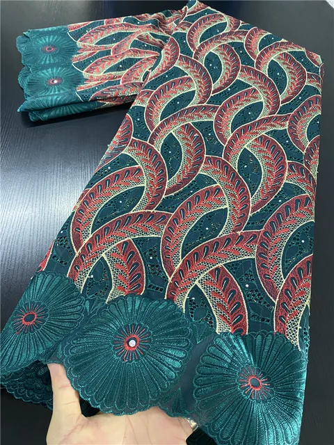 African Cotton Lace Fabric 2021 High Quality Swiss Voile Lace In Switzerland Nigerian Lace Fabrics For Wedding Dress YA3410B-5 Picture 9