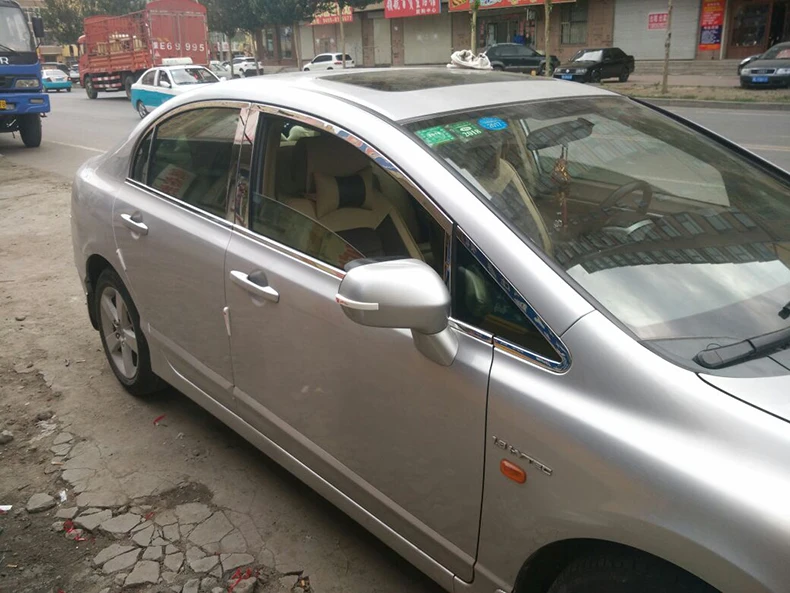 Нержавеющая стальная оконная декоративная планка для honda civic 2006 2007 2008 2009 2010 2011 8th civic