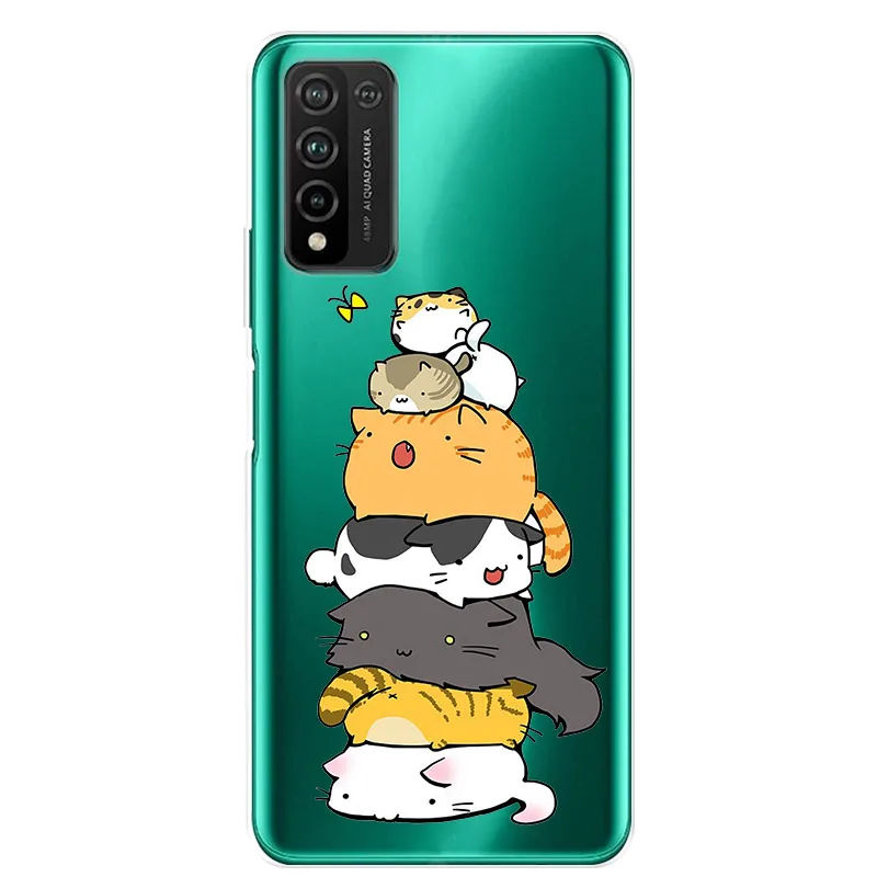 Floral Design Transparent Soft TPU Phone Case - Cute Silicone Cover for Huawei Honor 10X Lite