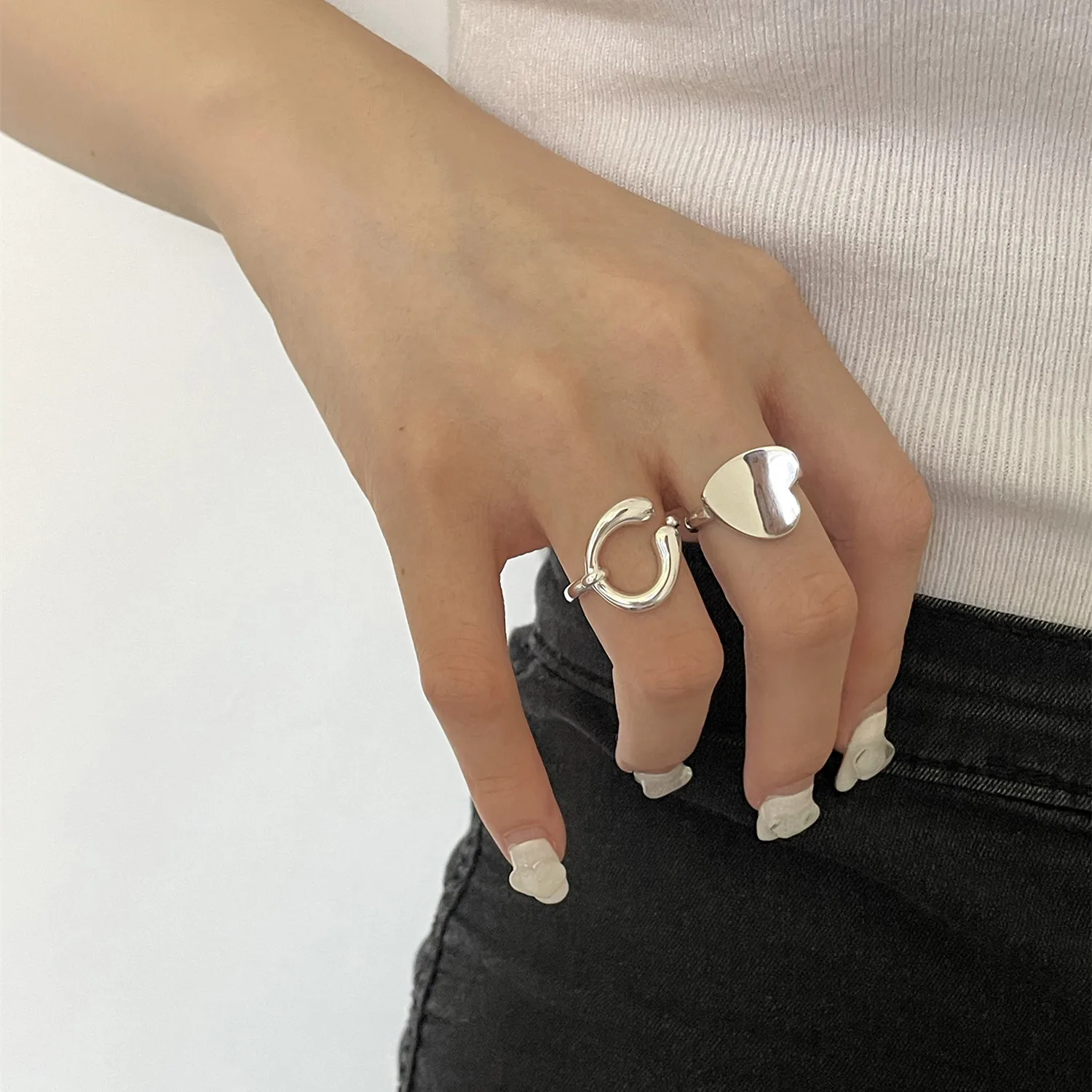 Новинка металлическое Открытое кольцо с геометрическим рисунком в виде