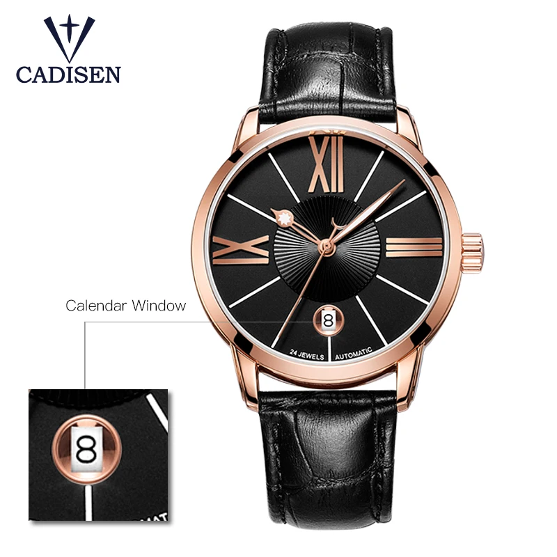 

Cadisen Wrist Watch Men 8113 Top Brand Luxury Famous Male Clock Automatic Watch Golden Wrist watch Relogio Masculino