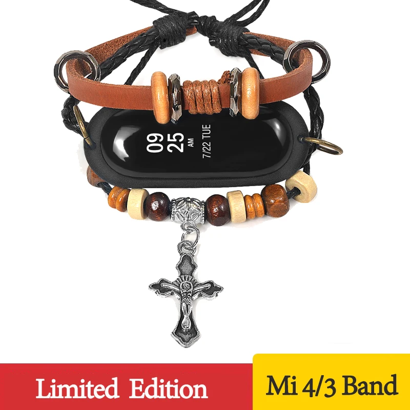 

For Xiaomi Mi Band 4 3 Band Bracelet Leather Watch Strap Braided Replacement Vintage Watch For Xiaomi Mi Band 3 4 Accessories