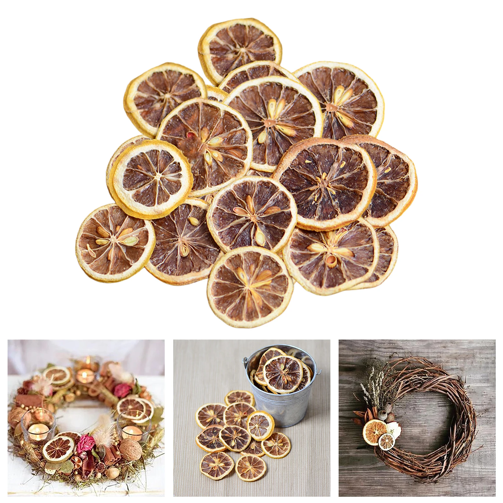Real Dried Lemon Slice Floral 30pcs for DIY Candle Epoxy Resin Crafts Tool dried lemon slice