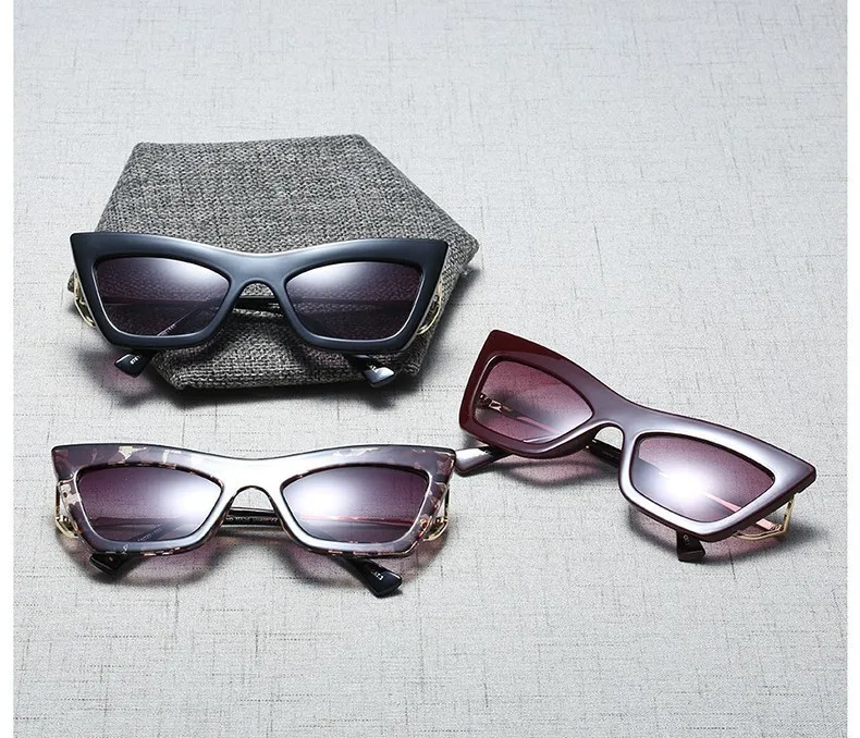 Черные солнцезащитные очки Wom2019 Новые Модные металлические винтажные Квадратные Солнцезащитные очки женские градиентные Оттенки Uv400 полые очки