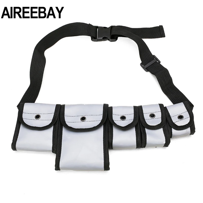 

AIREEBAY 5 in 1Luminous Men Tactical Waist Bag Fashion Street Wear Belt Bag For Women Unisex Reflective Fanny Pack