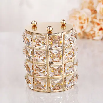 

Handcrafted Crystal Makeup Brush Holder Eyebrow Pencil Pen Cup Collection Q0KE