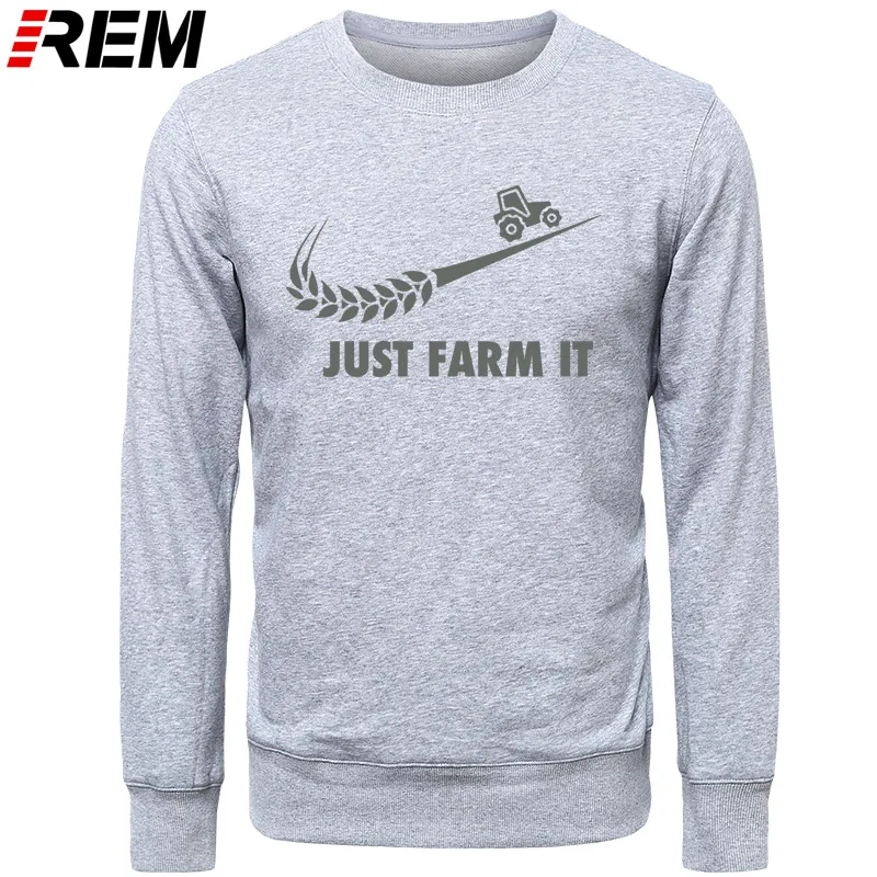 Худи rem Fashion Just Farm It для мужчин, с круглым вырезом, хлопок, с длинным рукавом, фермер, фермерский человек, топы, Толстовки, Толстовки - Цвет: GRAY GRAY