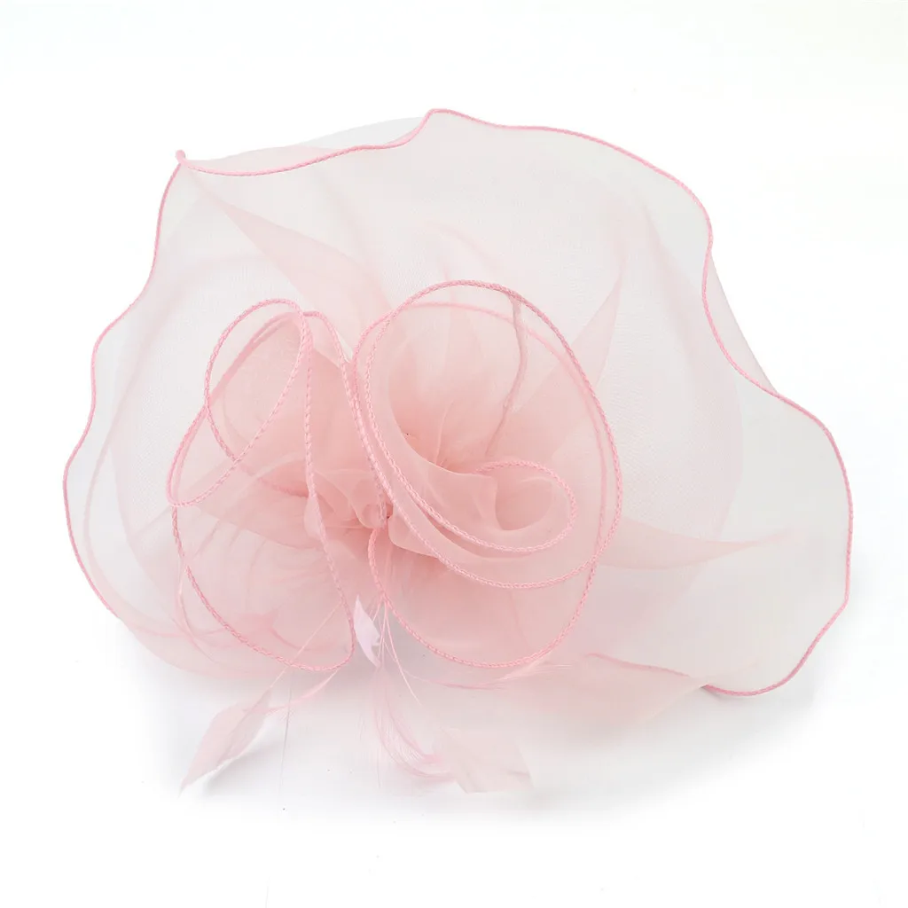 Свадебный марлевый головной убор, женская элегантная шляпа, ремень, цветок, перо, вечерние, шляпа, заколка для волос, повязка на голову, свадебные аксессуары для волос