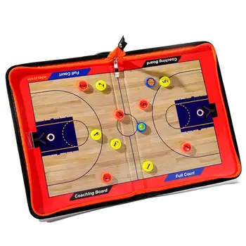 

Professional Basketball Coaching Board Double-side Coaches Clipboard Dry Erase Leather Wooden Magnetic Basketball Tactical Board