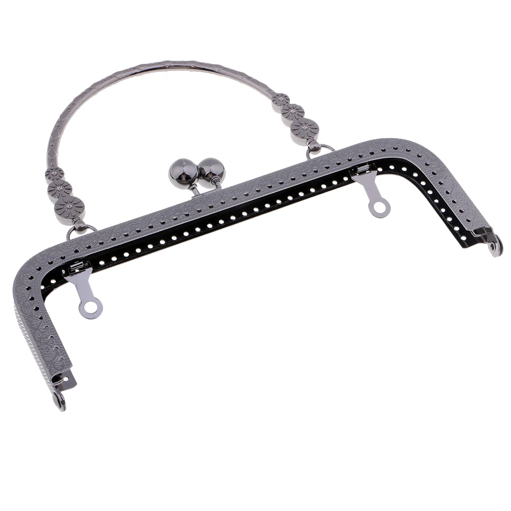 Vintage Square Metal Purse Clasp Frame Handle Sewing Clutch Bags Accessories Making Kiss Clasp Lock for Bag