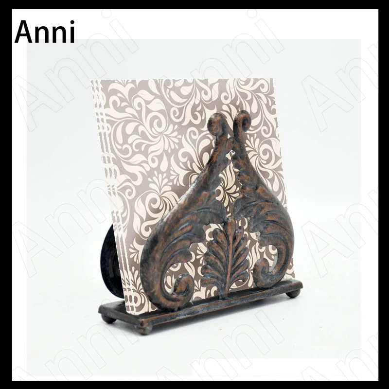

Креативная кованая железная коробка для хранения салфеток, Европейский Винтажный вертикальный держатель для бумажных полотенец, украшения для обеденного стола в ресторане, гостинице