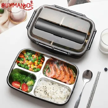 

Portable Compartment Insulation Lunch Box Stainless Steel 304 Japanese Office Staff Separated Microwave Heating Bento box