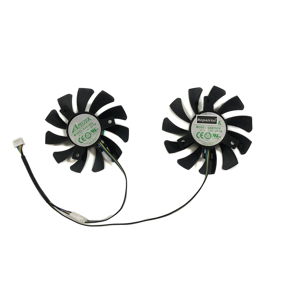 2 шт./компл. 4pin 75 мм GA81S2U охлаждающий вентилятор GPU для Powercolor RX 560D HD 7750 7770