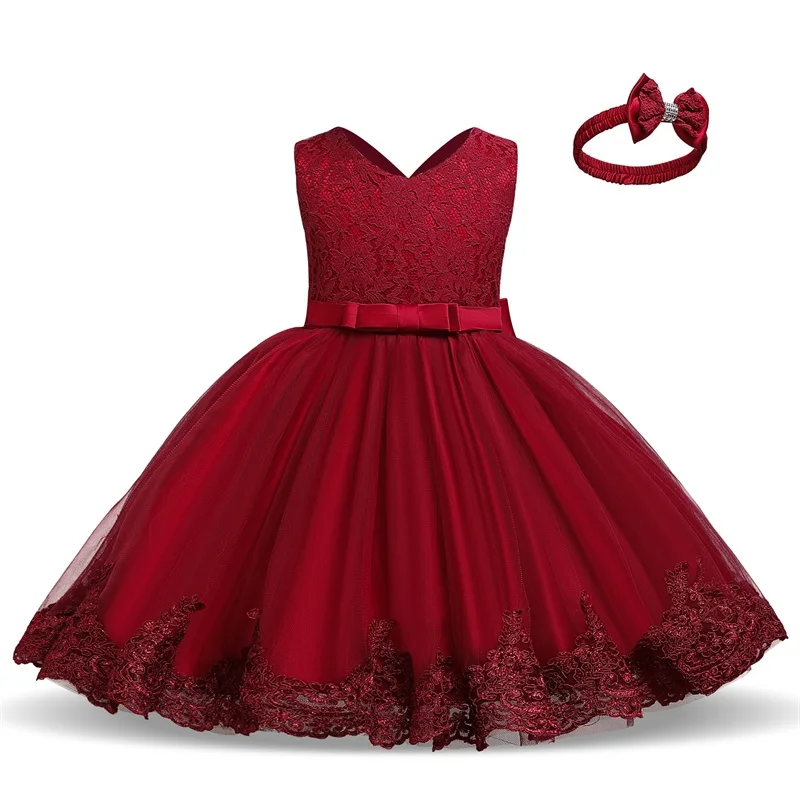 Платье для маленьких девочек; одежда на год; Новогоднее платье с большим бантом; элегантное платье принцессы; милые вечерние платья; От 1 до 5 лет vestido infantil