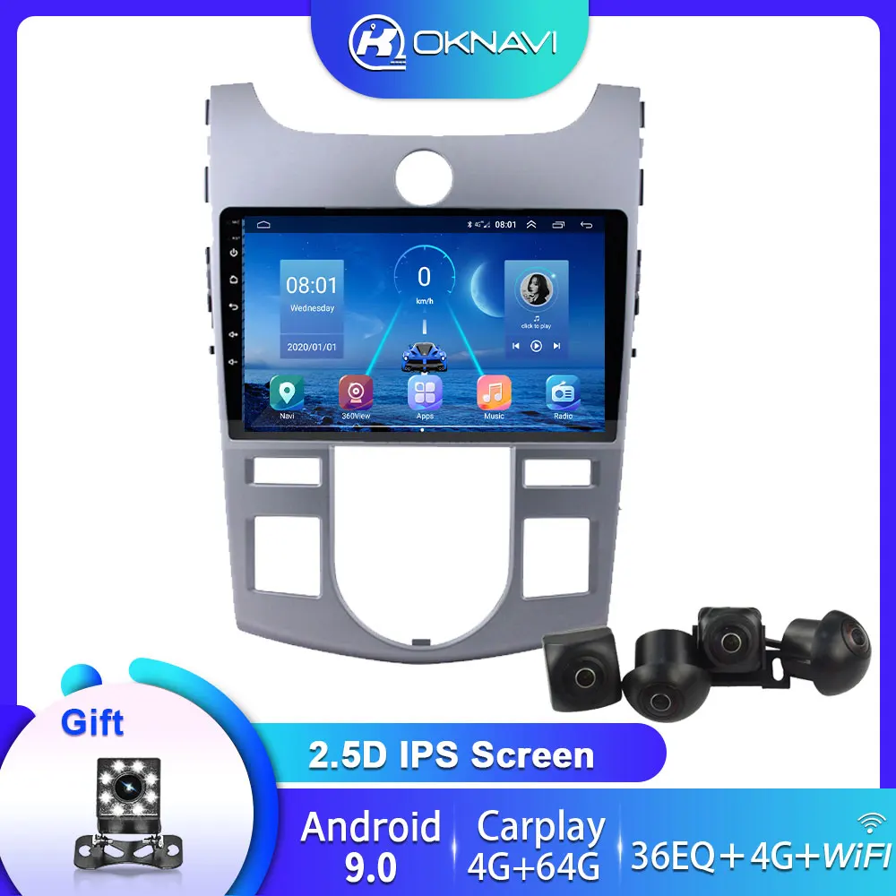 OKNAVI Android 9 0 для Kia Cerato 2 2008 2013 автомобильное радио Din 4G WIFI BT Carplay DSP камера мультимедийный видео навигатор