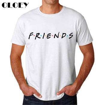 

Friends TV Tee Shirt Homme Men's shirt Men Tshirt Male Summer White Short Sleeve T-shirts Friends Letter Print Tops Streetwear