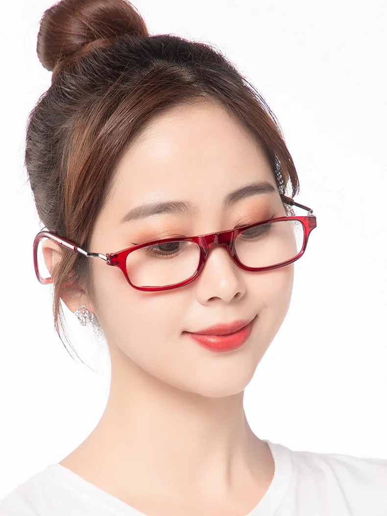 Hot Selling Myopic eyes Magnet Reading glasses for Men Women presbyopia glasses can hang neck folding Magnetic Reading glasses