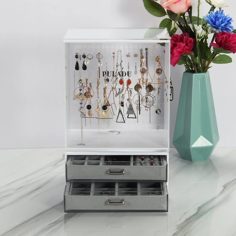 

Acrylic cosmetic storage box transparent drawer dresser rack desktop European jewelry box