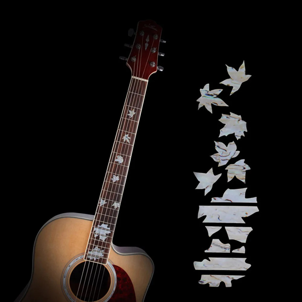 High Quality Guitar Inlay Decals Sticker Fretboard Markers Maple Leaf Shape for Electric