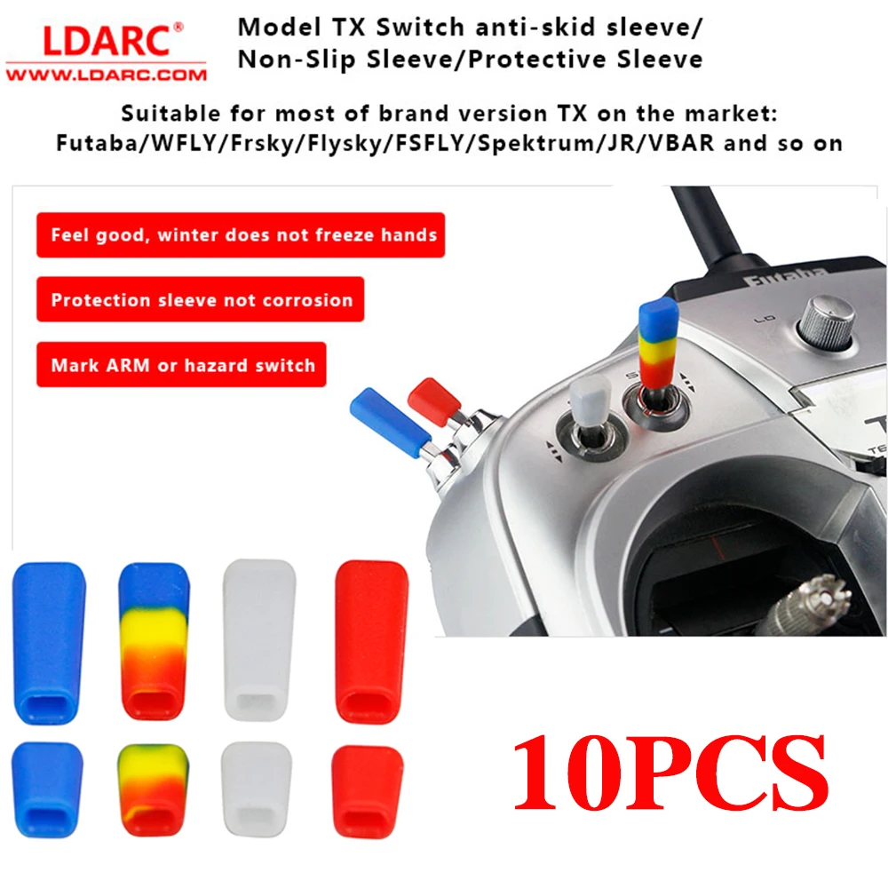 

10PCS LDARC TX Switch Nati-Skid Sleeve/Non-Slip Sleeve Protective Sleeve for Flysky JR Radio Transmitter Spare Parts Accessories