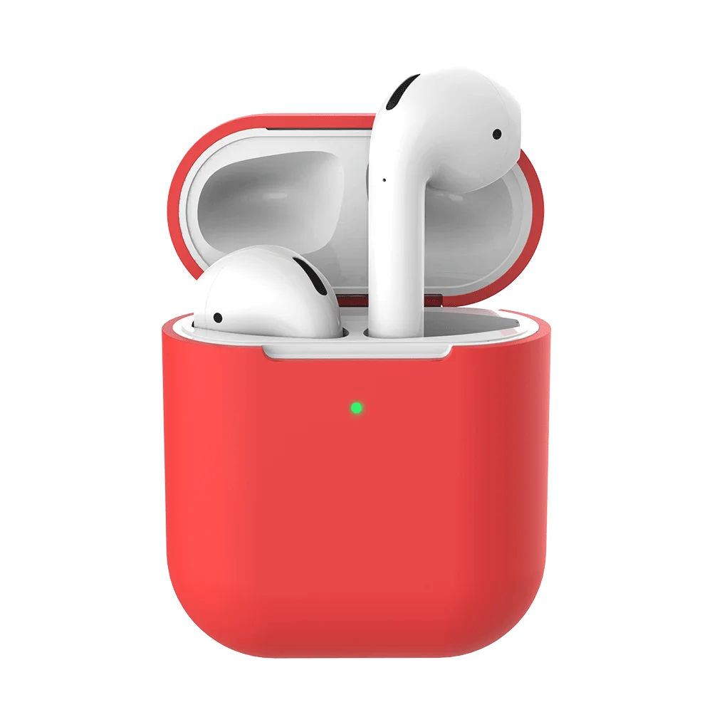 Red Роскошные силиконовые защитные чехлы для Apple Airpods крышка Беспроводная Bluetooth наушники чехол для Apple Airpods 2 зарядная Коробка Чехол - Цвет: Red