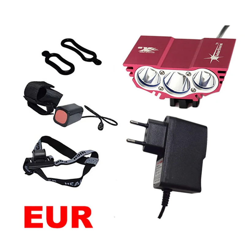 EU Charger Red T6 Водонепроницаемый велосипедный светильник дорожный велосипед передний светильник флэш-светильник, прочная невероятно светильник горный велосипедный фонарь 4 светильник ing режимов 2 цвета - Цвет: EU Charger Red T6