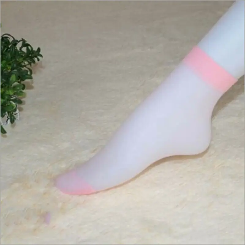 10 Pairs Fashion Women Socks Nylon Elastic Short Ankle Sheer Mesh Solid Color Silk Short Socks See Through Ladies Sock